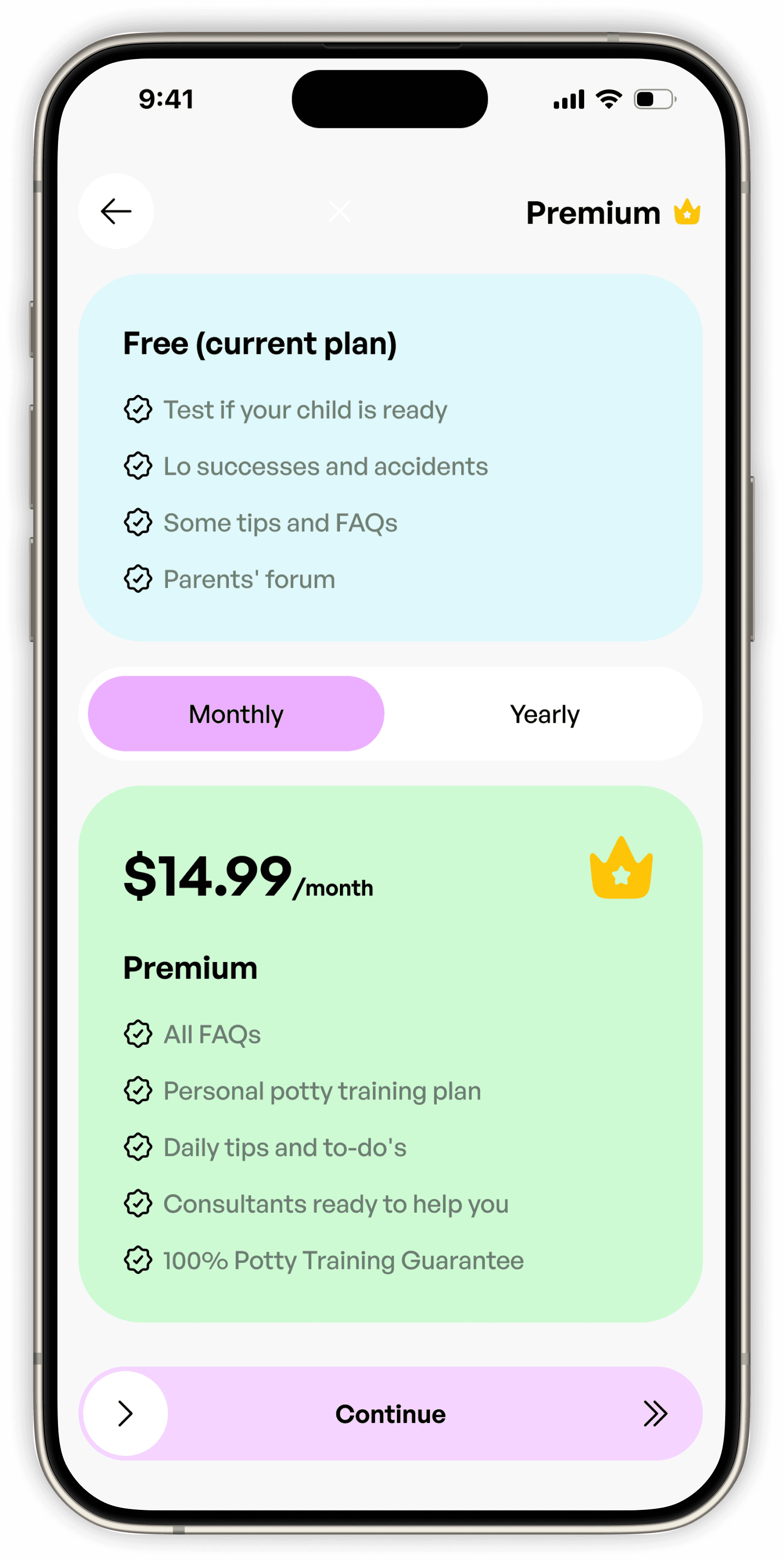 Paywall A — before redesign