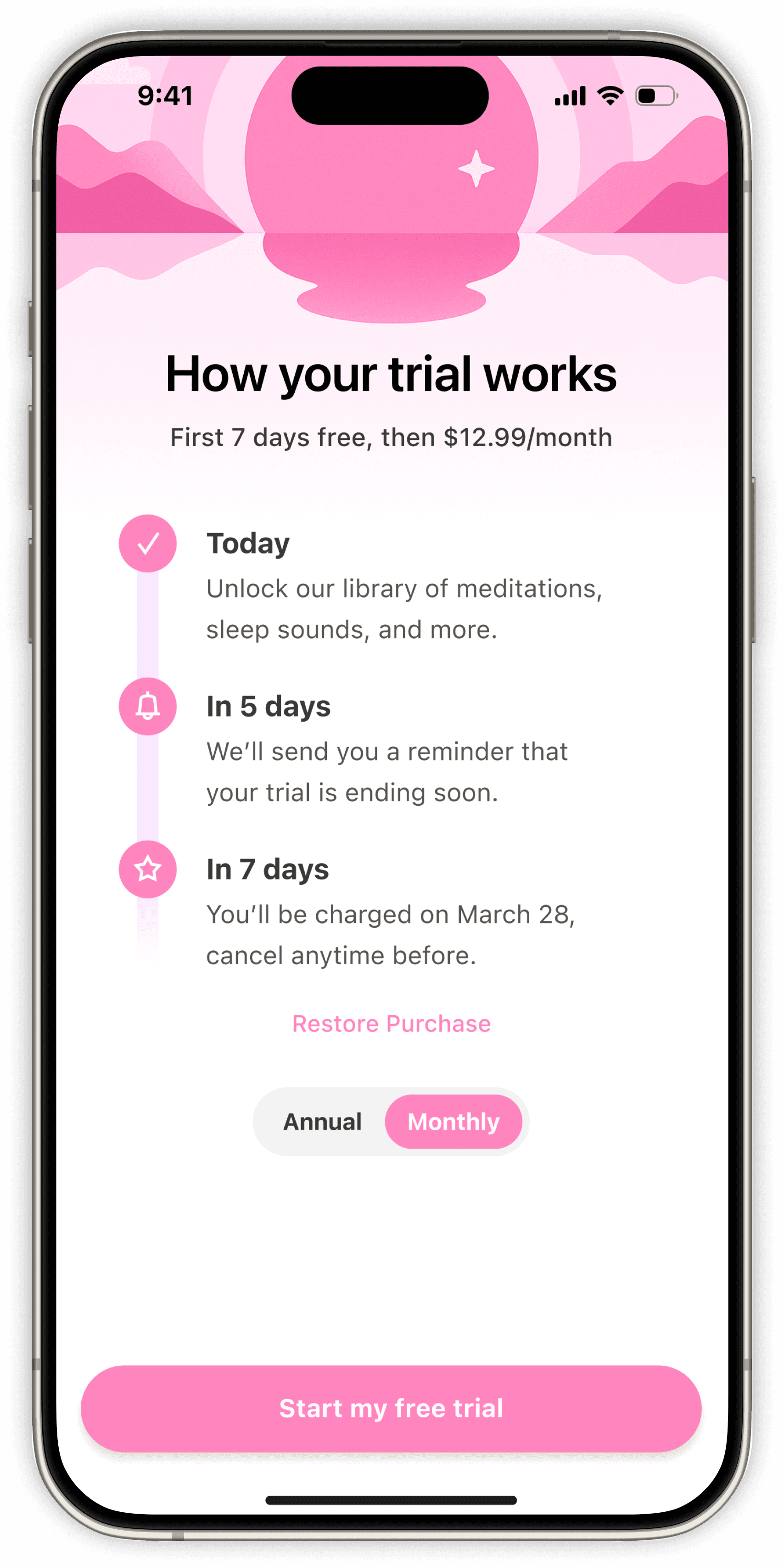 Paywall B — after redesign